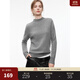 ELLE【100%綿羊毛】法式休閑半高領(lǐng)毛針織衫女2025秋季新款毛衣 中灰 L