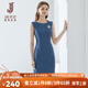 經(jīng)典故事（JANE STORY）高端純色修身無(wú)袖連衣裙女夏季2025年新款氣質(zhì)收腰西裝內搭背心裙 M04灰藍色 M