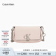 Calvin Klein時(shí)尚單肩包禮物鏈條包包金屬字母旋扣翻蓋CK女包斜挎馬鞍包DH3240 PS2-貝殼粉 OS