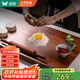 雙槍烏檀木搟面板切菜板實(shí)木家用面板揉面和面板案板大號70*45*2cm  