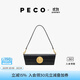 PECO易拉罐法棍包單肩真皮紅包手提包腋下黑色高級通勤女包生日禮物 黑色頭層手搓紋牛皮現貨