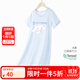 Hello Kitty玉桂狗女童睡裙莫代爾夏季2025新款洋氣兒童吊帶裙子睡衣薄中大童 【短袖】藍色0102 160