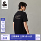杰克·瓊斯（JACK&JONES）男裝短袖t恤男夏季新款潮流100%純棉休閑半袖T恤男士刺繡純色短袖 E40 黑色 XL 185
