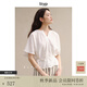 旅途原品ltyp 黑標系列 可水洗真絲綁帶小衫 優(yōu)雅蝙蝠袖上衣女秋 象牙白 S
