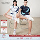 Calvin KleinJeans夏季男女情侶中性休閑ck美式大字母印花純棉短袖T恤J317893 YAF-白色 L （推薦150-170斤）