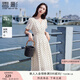 香影法式波點(diǎn)v領(lǐng)連衣裙女2025夏裝新款萊賽爾天絲泡泡袖高腰裙子 波點(diǎn) M 160/84A/95-110斤