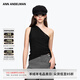 ANN ANDELMAN官方直營(yíng)設計感單肩彈力針織飄帶上衣背心吊帶女內搭 黑色 M