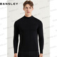 班仕利（Bansley）羽毛蛋白德絨半高領(lǐng)打底衫男士加絨加厚長袖秋衣冬季修身保暖內(nèi)衣 黑色打底衫 3XL （適合體重170-195斤）