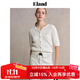 ELAND衣戀毛衣女復古翻領(lǐng)短袖合身顯瘦長(cháng)袖針織衫2025新款 象牙白/白色(39)Ivory S /160