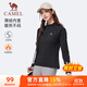駱駝（CAMEL）薄絨長(cháng)袖T恤女跑步健身立領(lǐng)運動(dòng)上衣 J25CA8L6026 幻影黑 M