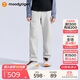 moodytiger兒童長(zhǎng)褲抓絨拒水25年冬季新品男童運(yùn)動(dòng)褲保暖防風(fēng)梭織女童褲子