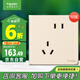 施耐德電氣 錯位五孔插座十支裝 86型暗裝開(kāi)關(guān)插座面板套裝 皓呈 珍珠金色