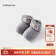 babylove嬰兒腳套秋冬奧粒絨保暖小襪子寶寶外出鞋套百搭毛絨襪套 鉛灰色 1-3歲 （12cm）