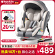 Heekin德國 兒童安全座椅汽車(chē)用0-4-12歲嬰兒寶寶360度旋轉ISOFIX硬接口 尊享灰(遮陽(yáng)棚+上拉帶+側保護)