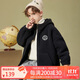 ASK JUNIOR男童外套秋冬裝毛絨保暖上衣中大童休閑連帽外套 深灰色 170 