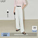 LILY夏新款女裝時尚都市通勤款顯瘦高腰垂墜感直筒西式休閑褲 604米白 M