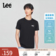 Lee25新品標準版圓領(lǐng)Logo印花設計涼感輕薄男短袖T恤LMT009813202 黑色 L