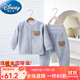 迪士尼（Disney）男童套裝24帥氣秋冬嬰兒保暖男女寶寶內衣加絨加厚開(kāi)衫睡衣按扣式 雙面絨按扣式套裝--毛毛熊藍色 90 90碼建議1-2歲【 -90cm】