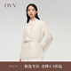 OVV【重磅真絲】2024春夏新款女裝26MM鬼縐隨附腰帶西服外套 裸粉（凈色）04 M