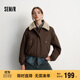 森馬（Semir）外套女冬季夾棉仿羊羔毛翻領(lǐng)oversize磨毛2025巴恩風(fēng)109725108014