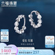 六福珠寶七夕禮物 鉑950愛心鉑金耳環(huán)耳圈耳飾 計價 L04TBPE0008 約2.68克
