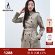 beanpole明星同款   秋冬女戶(hù)外卡其色雙排扣長(cháng)款風(fēng)衣外套 卡其色 S 160/84A