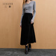 三彩2025冬季新款高腰針織裙半身裙A字裙垂感長(cháng)裙氣質(zhì)簡(jiǎn)約M