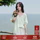 麥檬MM麥檬商場(chǎng)同款真絲春夏裝實(shí)穿主義簡(jiǎn)約百搭淺綠襯衫5F6222801 淺綠 S