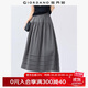 佐丹奴半身長(cháng)裙女夏季新款壓褶下擺蛋糕裙松緊腰a字裙女05465098 18石頭灰 L