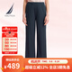 諾帝卡（NAUTICA）【商場同款】女裝春夏新款休閑彈力親膚直筒長褲女41KO05 淺藏青色40S L
