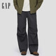 蓋璞（GAP）男女裝秋季款打褶多口袋工裝寬松闊腿降落傘褲休閑褲791464
