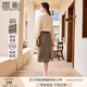 香影格子毛呢半身裙女2024秋冬季新款法式氣質(zhì)高腰開(kāi)叉復古a字裙 咖啡 S