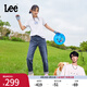 Lee【張凌赫代言】411舒適高腰小直腳中深藍色水洗女牛仔褲A5662 中深藍(25褲長) 26 (105-110斤可選)