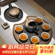 萬(wàn)仟堂 茶具高檔家用客廳功夫茶具套裝6人用帶茶盤(pán) 菩提香呆成套茶具