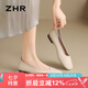 ZHR單鞋女溫柔風(fēng)百搭軟平底豆豆鞋復(fù)古方頭輕便套腳女鞋 AH122米色38