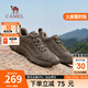 駱駝（CAMEL）登山鞋男防滑戶外徒步運(yùn)動休閑鞋男新款透氣男士復(fù)古鞋子 G15A370083 卡其（皮面款） 42