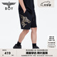 BOY LONDON潮牌休閑褲中性風(fēng)夏季寬松高街黑色短褲N13902 黑色 S