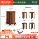 源氏木語(yǔ)實(shí)木堆疊凳餐廳家用可疊放凳子橡木疊疊樂(lè )圓凳組合餐凳 橡膠木胡桃色0.37m凳*4+底座
