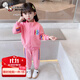 奧特曼童裝女童套裝秋季2025新款洋氣兒童運(yùn)動(dòng)兩件套女寶寶韓版衛(wèi)衣秋裝 粉色兩件套 90 建議80-90cm1歲半-2歲