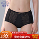 安莉芳2025專(zhuān)柜新品拼接蕾絲高腰平角褲舒適女士舒適包臀內褲E2W1009 曜石黑BLK 1條 XL