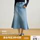 獨(dú)束大碼女裝復(fù)古藍(lán)色牛仔半身裙2025春裝新款a字裙遮胯高腰顯瘦 牛仔色（常規(guī)款） L (尺碼：2)
