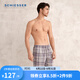 舒雅（SCHIESSER）男士純棉透氣格紋印花阿羅褲家居中褲睡褲E9/24871P 灰紫 L