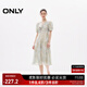 ONLY秋季優(yōu)雅氣質高腰泡泡袖中長款連衣裙女|124307002 H3Z 馬拉拉紋樣 XS (155) 76A