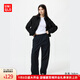 優(yōu)衣庫(kù)女裝法蘭絨舒適長(zhǎng)褲/全棉柔軟寬松直筒休閑褲 新款478849 09 黑色 M /160/68A