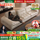 居錦天河帆船沙發(fā)客廳2025新款坐深可調(diào)節(jié)頭層牛皮沙發(fā)家用羽絨直排沙發(fā) 2.8米大四人位（升級乳膠坐墊） 360°全真皮/甄選進口原生牛皮