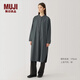 無(wú)印良品（MUJI）Labo 女式 起毛斜紋 連衣裙 女裝裙子冬季長(zhǎng)裙純棉 AF00NA4A 炭灰色 XL （165/92A）