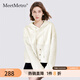 MeetMetro瑪依爾小香風(fēng)拼接衛衣女2025秋裝新款時(shí)尚連帽寬松上衣 米白 S