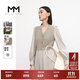 麥檬MM商場同款23春新品淺咖v領(lǐng)通勤泡泡袖連衣裙女5DC191341 淺咖啡 S