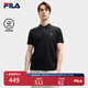 FILA 斐樂官方男裝短袖POLO衫2025夏季新款翻領(lǐng)休閑簡約針織上衣 正黑色-BK L 175/96A/L