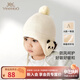 英氏（YEEHOO）【熊貓護耳帽】?jì)和弊用€(xiàn)護耳帽寶寶可愛(ài)針織帽保暖帽